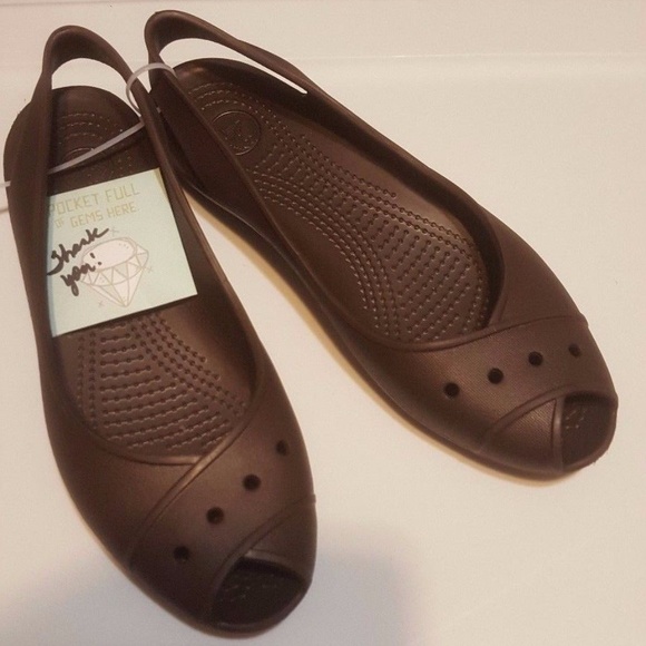 crocs open toe flats